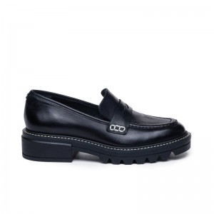 Mocasines Bernardo Chandler Lug-Sole Mujer Negros | IXO552YJ