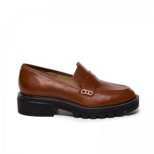 Mocasines Bernardo Chandler Lug-Sole Mujer Marrom Oscuro | ILP5137VT