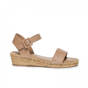 Sandalias Cuña Bernardo Madrid Espadrille Mujer Marrom | LIV324DT
