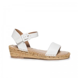 Sandalias Cuña Bernardo Madrid Espadrille Mujer Blancos | RMQ4662OY