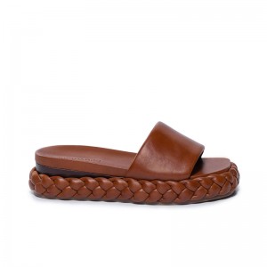 Sandalias Deslizantes Bernardo Charleston Braided Mujer Chocolate | PWE6159CH