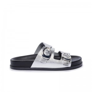 Sandalias Deslizantes Bernardo Evie Mujer Plateados | MGV9273WD
