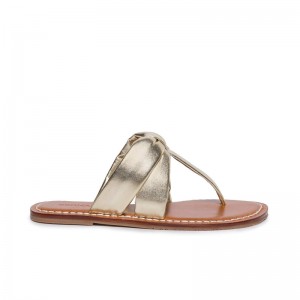 Sandalias Deslizantes Bernardo Margaret Thong Mujer Dorados | YYM7395ZJ