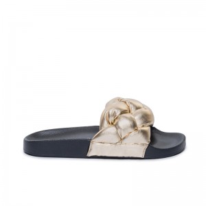 Sandalias Deslizantes Bernardo Rylee Pool Mujer Dorados | CZT6752PT