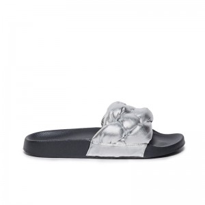 Sandalias Deslizantes Bernardo Rylee Pool Mujer Plateados | QXP6664UF