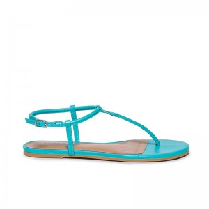 Sandalias Planas Bernardo Haven Thong Mujer Azules | HMS8715XE