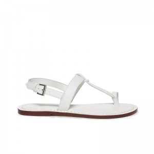 Sandalias Planas Bernardo Maverick 2 Toe Ring Mujer Blancos | LIU2630PW