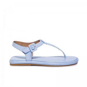 Sandalias Planas Bernardo Tucson T-Strap Mujer Azules | VER7128FN