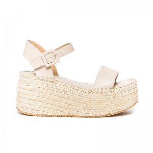Sandalias Plataforma Bernardo Mallorca Espadrille Mujer Beige | UCR2926WL