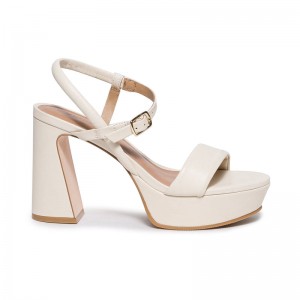 Sandalias Plataforma Bernardo Ventura Mujer Blancos | UPM5823OF