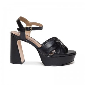 Sandalias Plataforma Bernardo Veronika Mujer Negros | LYH1456JC