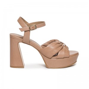 Sandalias Plataforma Bernardo Veronika Mujer Marrom | JRC9560PK