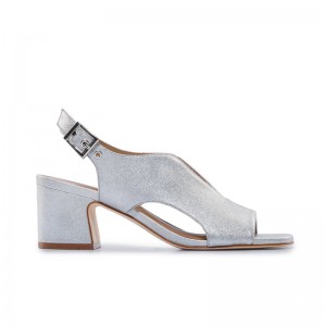 Sandalias Tacones Bernardo Bedford Mid Mujer Plateados | MUF6987WI