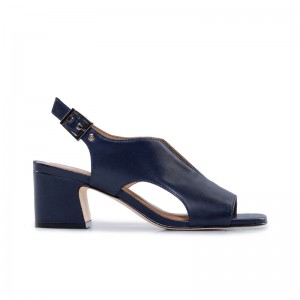 Sandalias Tacones Bernardo Bedford Mid Mujer Azul Marino Oscuro | ZQL7138OS