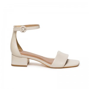 Sandalias Tacones Bernardo Jalena Low Mujer Blancos | ZYH3672PE