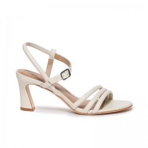 Sandalias Tacones Bernardo Noor Mujer Blancos | GHN5941ID