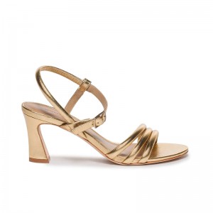 Sandalias Tacones Bernardo Noor Mujer Dorados | UXJ1546TY