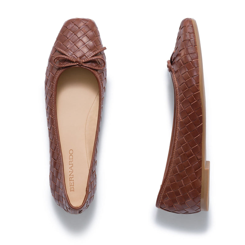 Bailarinas Bernardo Gwynn Woven Mujer Chocolate | NDS9658VQ