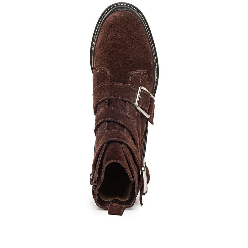 Botines Bernardo Durban Moto Mujer Chocolate | LPX1792UF