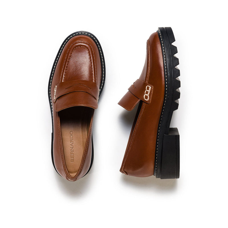 Mocasines Bernardo Chandler Lug-Sole Mujer Marrom Oscuro | ILP5137VT
