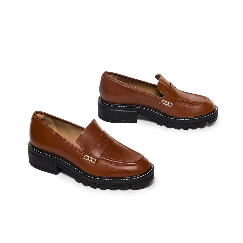 Mocasines Bernardo Chandler Lug-Sole Mujer Marrom Oscuro | ILP5137VT