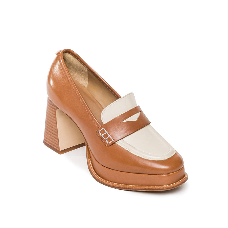 Mocasines Bernardo Natalie Platform Mujer Marrom Oscuro Blancos | ORG5998RC