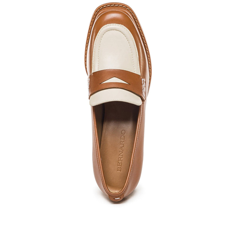 Mocasines Bernardo Natalie Platform Mujer Marrom Oscuro Blancos | ORG5998RC