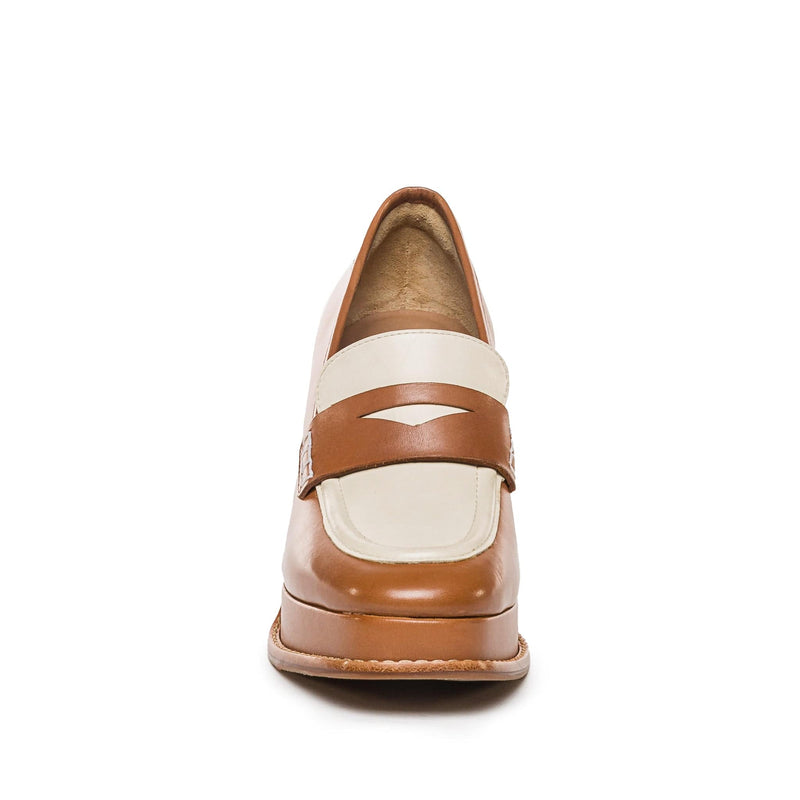 Mocasines Bernardo Natalie Platform Mujer Marrom Oscuro Blancos | ORG5998RC