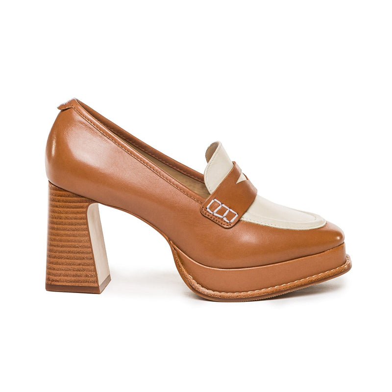 Mocasines Bernardo Natalie Platform Mujer Marrom Oscuro Blancos | ORG5998RC