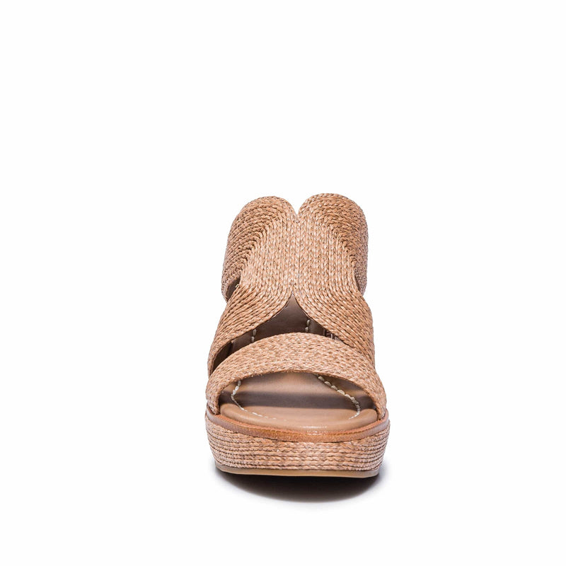 Sandalias Cuña Bernardo Kaian Raffia Mujer Marrom | SMJ7730RE
