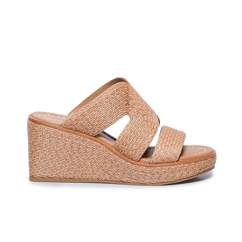 Sandalias Cuña Bernardo Kaian Raffia Mujer Marrom | SMJ7730RE