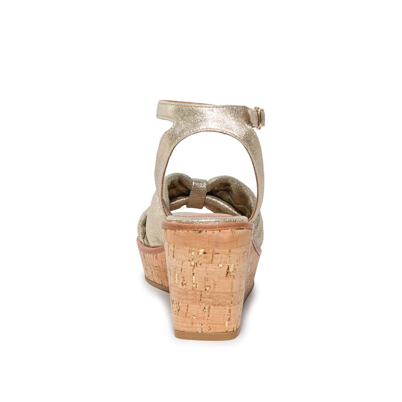 Sandalias Cuña Bernardo Kearny Mujer Dorados | LPN3099CO