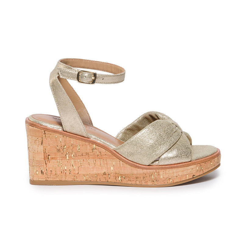 Sandalias Cuña Bernardo Kearny Mujer Dorados | LPN3099CO