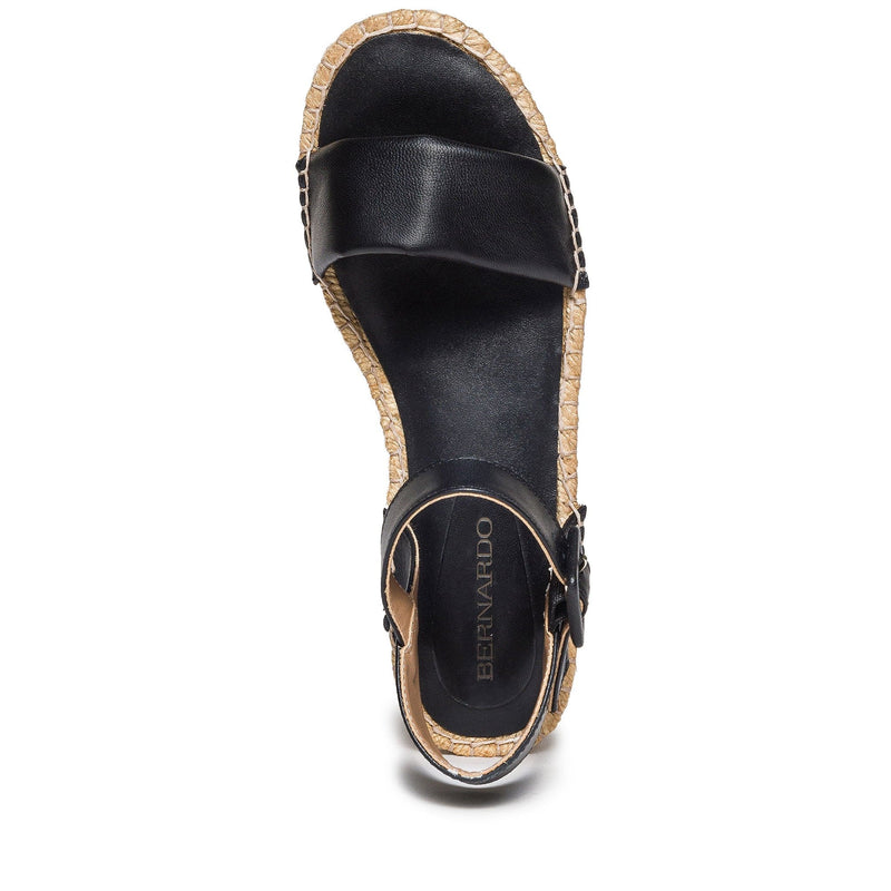 Sandalias Cuña Bernardo Madrid Espadrille Mujer Negros | BLT834QM