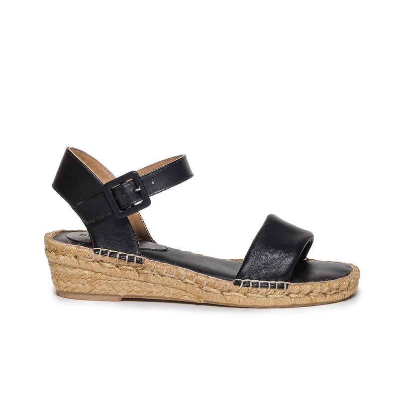 Sandalias Cuña Bernardo Madrid Espadrille Mujer Negros | BLT834QM