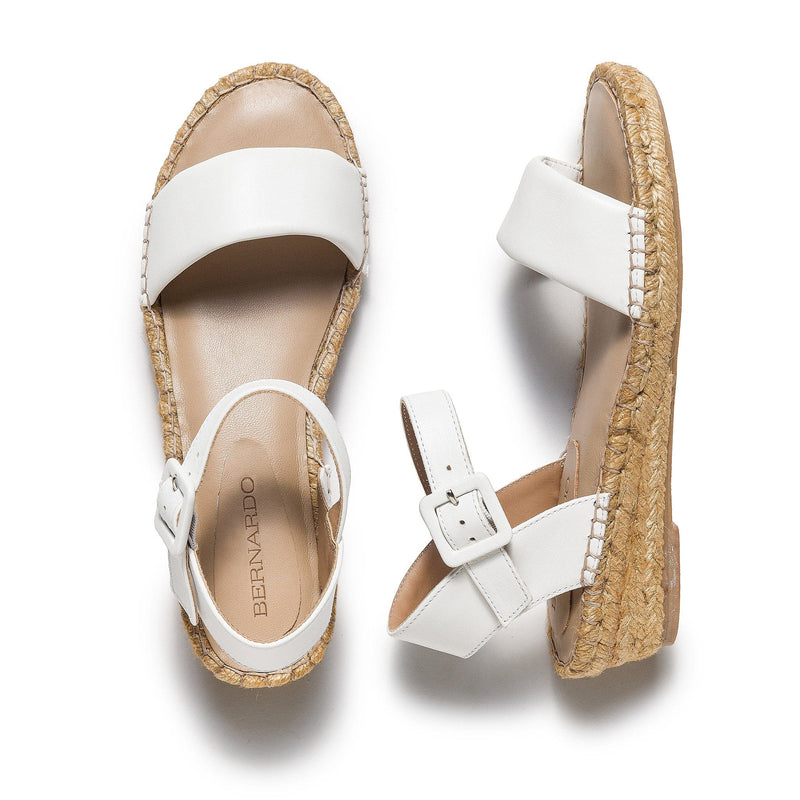 Sandalias Cuña Bernardo Madrid Espadrille Mujer Blancos | RMQ4662OY