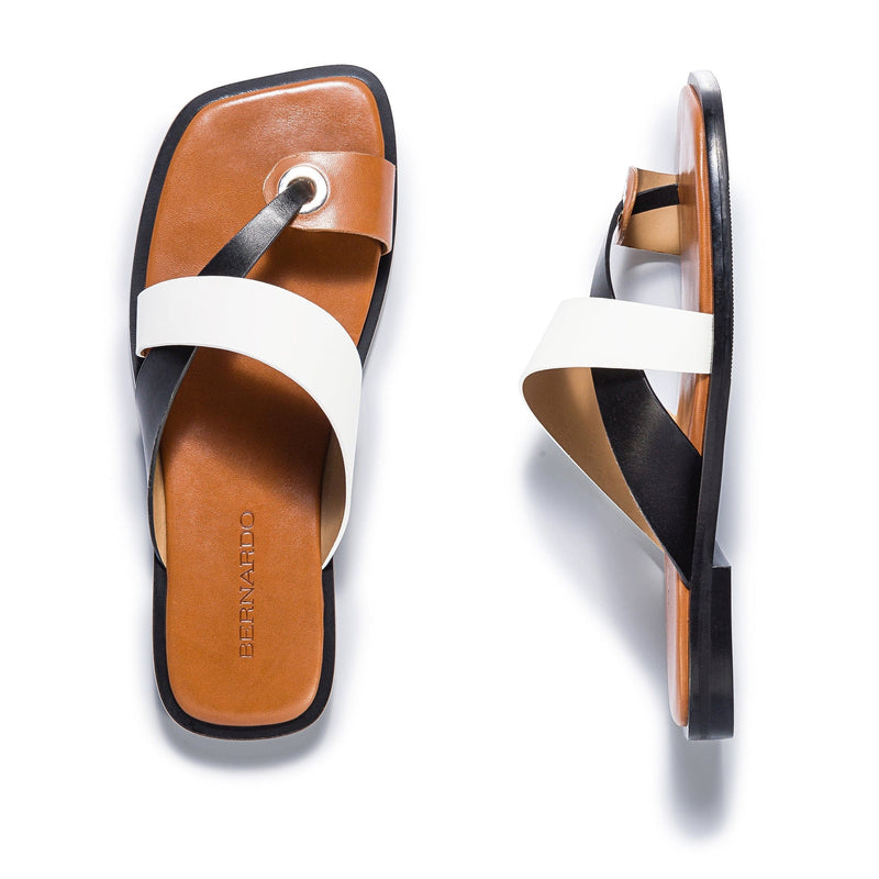 Sandalias Deslizantes Bernardo Amelia Cross Strap Mujer Negros Blancos | BGA8760JK