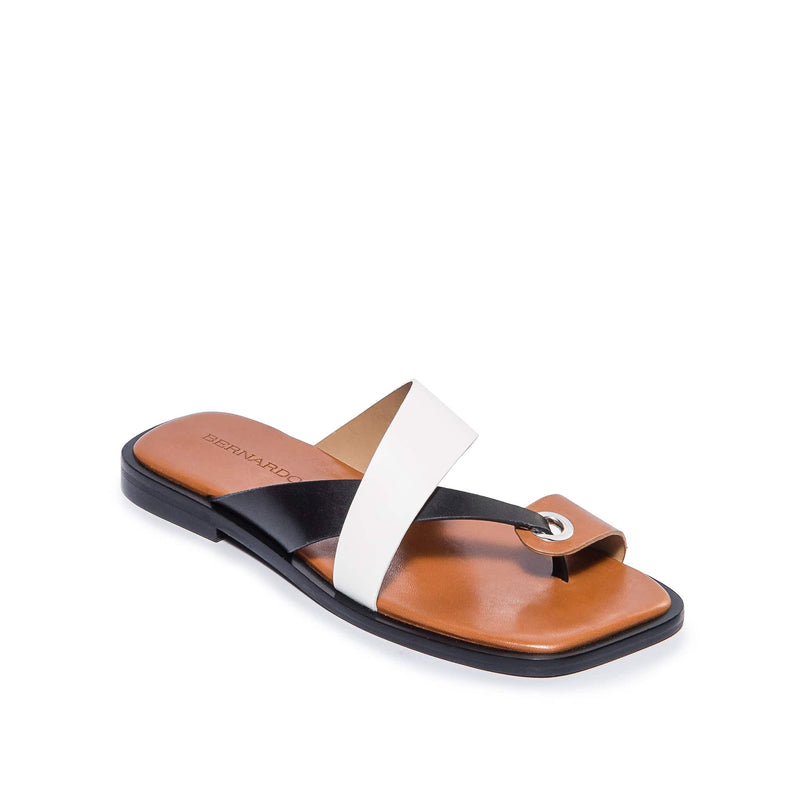 Sandalias Deslizantes Bernardo Amelia Cross Strap Mujer Negros Blancos | BGA8760JK
