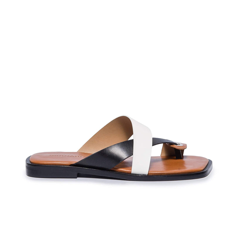 Sandalias Deslizantes Bernardo Amelia Cross Strap Mujer Negros Blancos | BGA8760JK