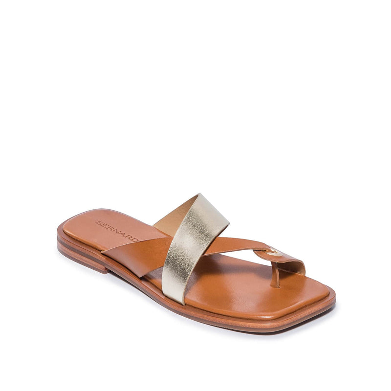 Sandalias Deslizantes Bernardo Amelia Cross Strap Mujer Dorados Marrom | OXI612ZR