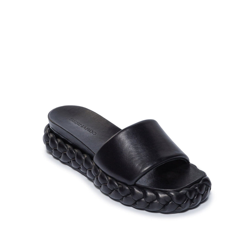 Sandalias Deslizantes Bernardo Charleston Braided Mujer Negros | NFH8310MN