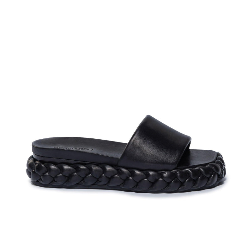 Sandalias Deslizantes Bernardo Charleston Braided Mujer Negros | NFH8310MN
