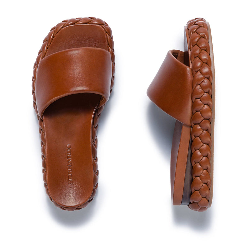 Sandalias Deslizantes Bernardo Charleston Braided Mujer Chocolate | PWE6159CH