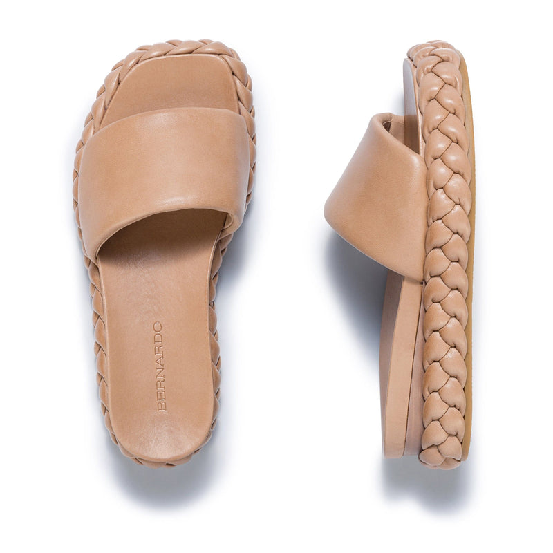 Sandalias Deslizantes Bernardo Charleston Braided Mujer Marrom | DLF7165LE
