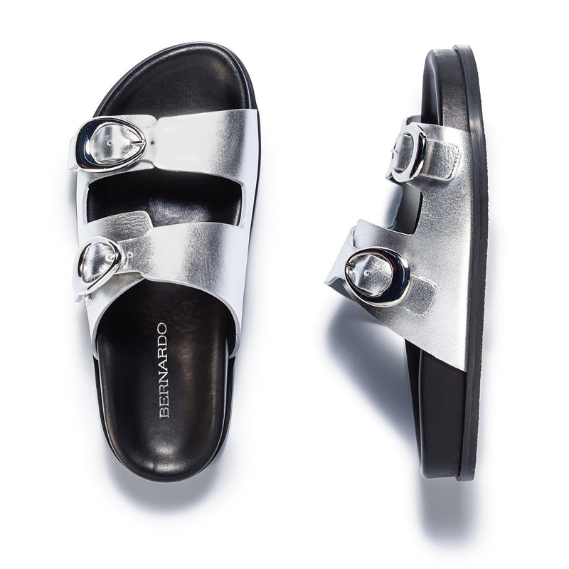 Sandalias Deslizantes Bernardo Evie Mujer Plateados | MGV9273WD