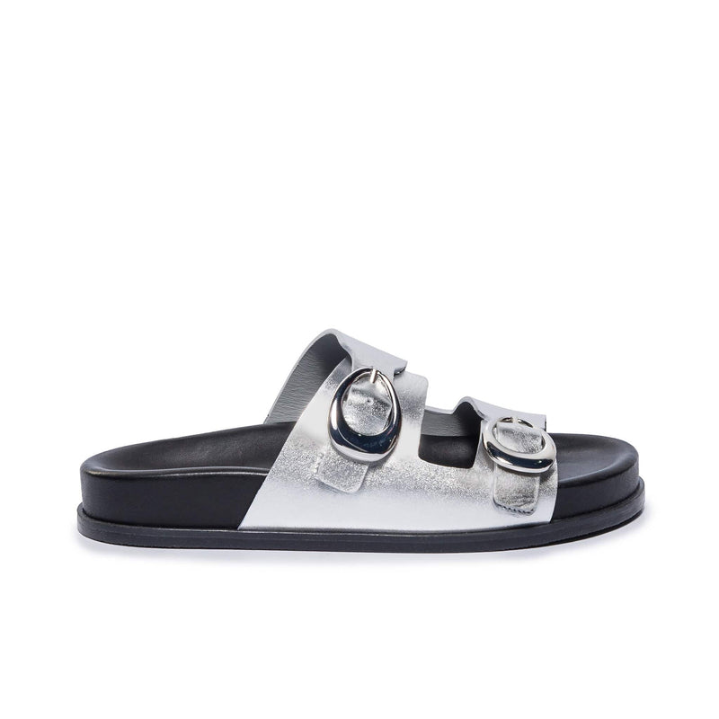 Sandalias Deslizantes Bernardo Evie Mujer Plateados | MGV9273WD