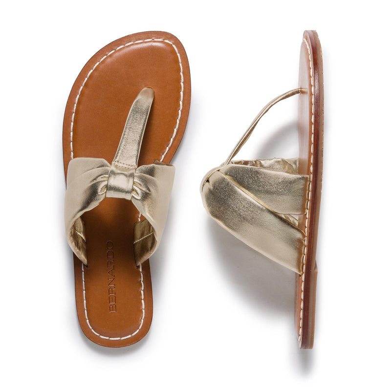 Sandalias Deslizantes Bernardo Margaret Thong Mujer Dorados | YYM7395ZJ