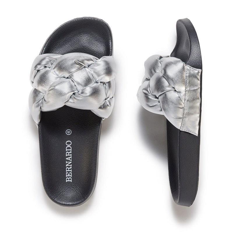 Sandalias Deslizantes Bernardo Rylee Pool Mujer Plateados | SWA3290GC