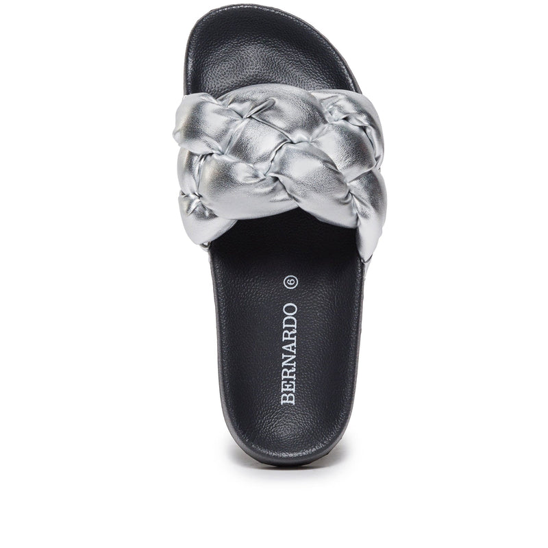 Sandalias Deslizantes Bernardo Rylee Pool Mujer Plateados | SWA3290GC