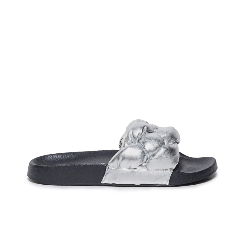 Sandalias Deslizantes Bernardo Rylee Pool Mujer Plateados | SWA3290GC